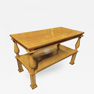 André Arbus Neoclassical Blond Oak Coffee Table