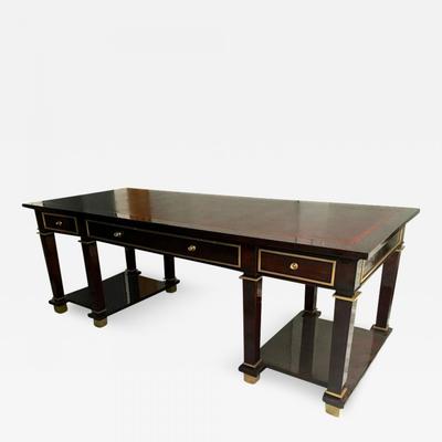 Jacques Adnet large president desk leather top