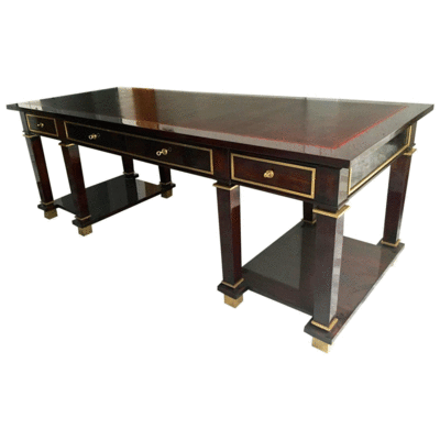 Jacques Adnet large president desk leather top