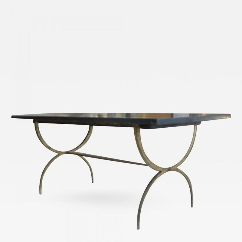Maison Ramsay Dining Table Gold Leaf Base