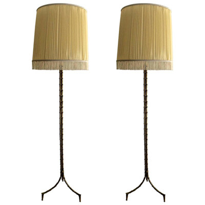 Maison Baguès Pair of Gold Bronze Floor Lamps