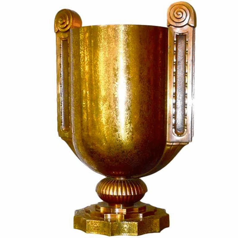 Petitot signed acid engraved gold bronze lamp.