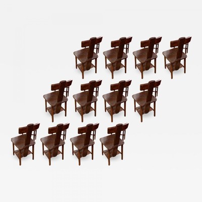 12 Modernist design set of dinning chairs in style of Sornay