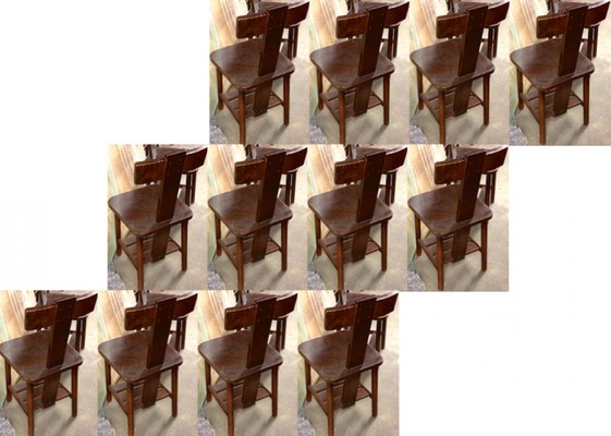 12 Modernist design set of dinning chairs in style of Sornay
