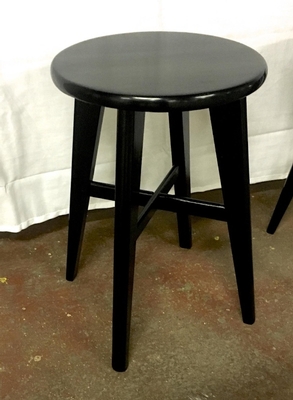 1950 Set Four Small French Black Stools