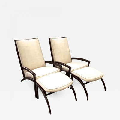 Adrian Pearsall Pair of Lounge Chairs and Ottoman 