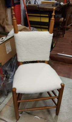 Alp style charming set of 4 chairs covered in wool faux fur