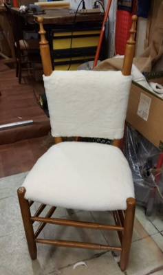 Alp style charming set of 4 chairs covered in wool faux fur