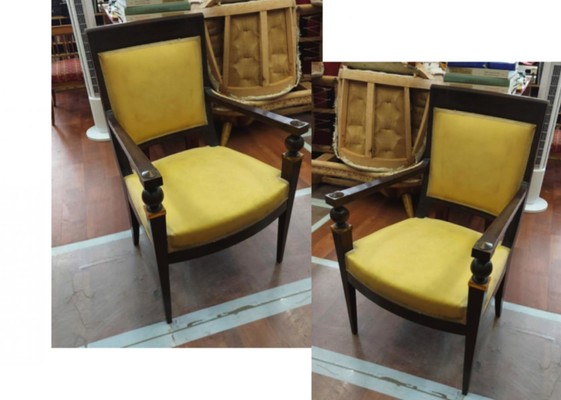 Andre Arbus attributed pair of neo classical armchairs