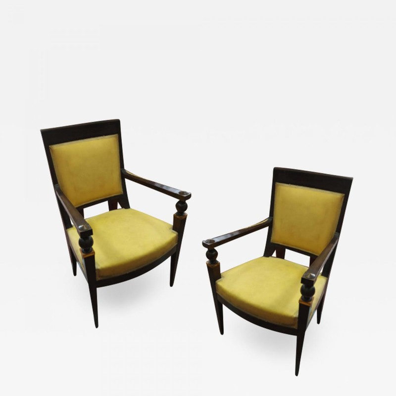 Andre Arbus attributed pair of neo classical armchairs