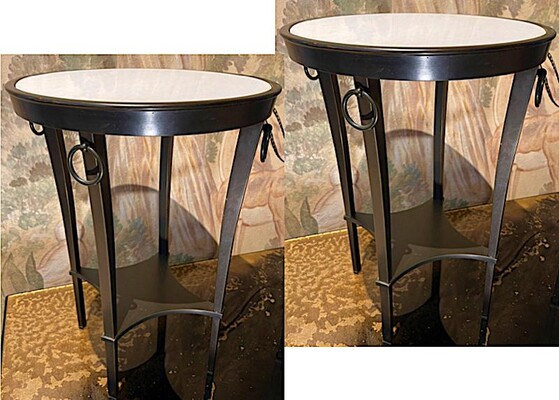 Andre Arbus chicest pair of blackened solid bronze coffee table