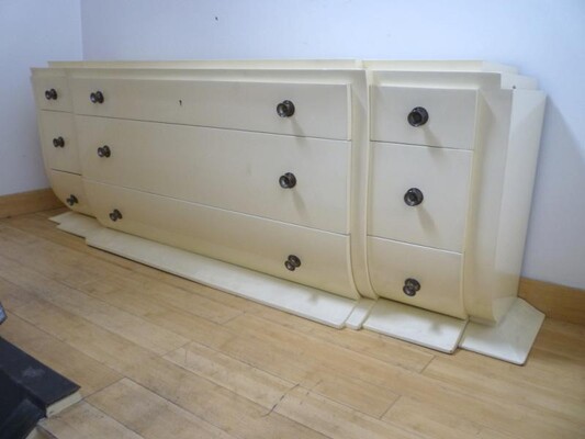 Andre Arbus Cream Lacquered Cream Chest of Drawers