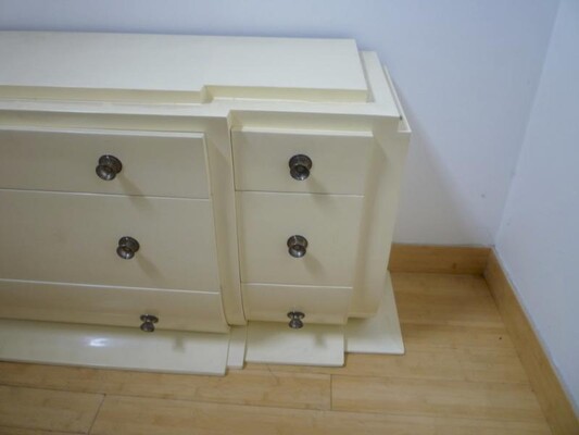 Andre Arbus Cream Lacquered Cream Chest of Drawers