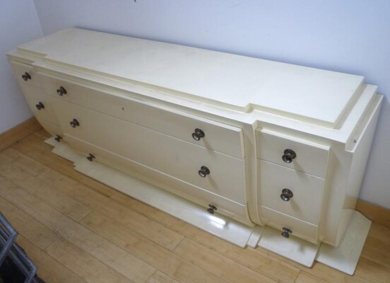 Andre Arbus Cream Lacquered Cream Chest of Drawers