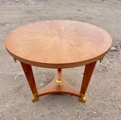 Andre Arbus  lemon tree marquetry & bronze accent coffee table