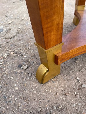 Andre Arbus  lemon tree marquetry & bronze accent coffee table