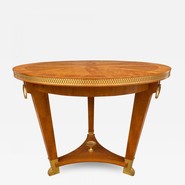 Andre Arbus  lemon tree marquetry & bronze accent coffee table