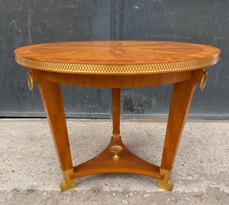 Andre Arbus  lemon tree marquetry & bronze accent coffee table