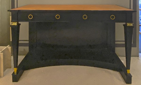 Andre Arbus long blackened wood & gold bronze accent console