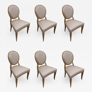 Andre Arbus set of 6 sycamore dinning chairs fully restored