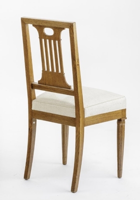 Andre Arbus style Neo classical pair of oak chairs 