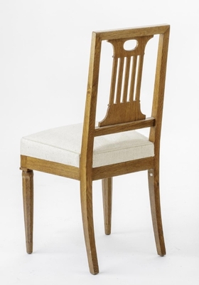 Andre Arbus style Neo classical pair of oak chairs 