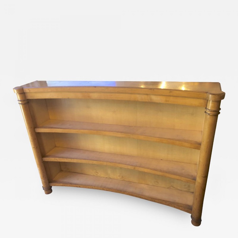 Andre Arbus superb curved sycamore library with bronze accent