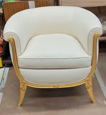 Andre Groult rarest refined gold leaf frame pair of chairs