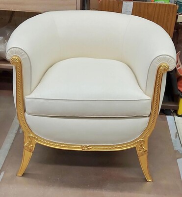 Andre Groult rarest refined gold leaf frame pair of chairs