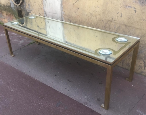 André Hayat Long Gold Bronze Patinated Coffee Table