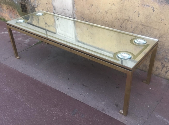 André Hayat Long Gold Bronze Patinated Coffee Table