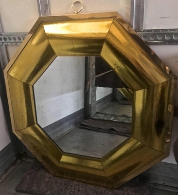 André HAYAT Mirror  model Palm spring gold octogonnal mercury