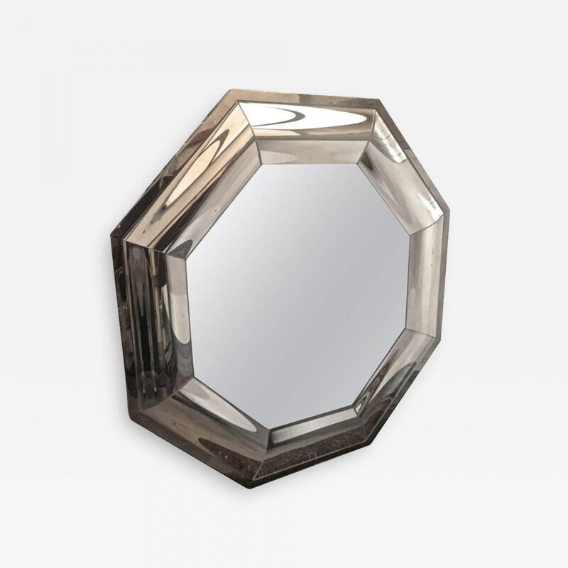 Andre Hayat Octagonal Steel Mercury Curved Glass Mirror