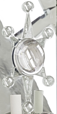 Andre Hayat rock cristal silver framed pair of mirror sconces