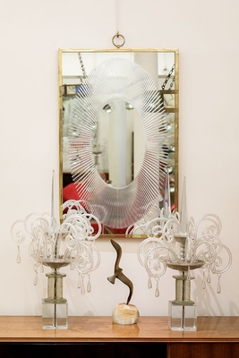 Andre Hayat sunburst ray engraved mirror model 