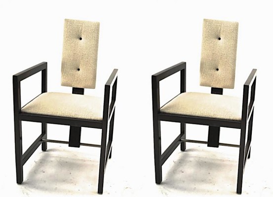 Andre Sornay pair of modernist arm chairs