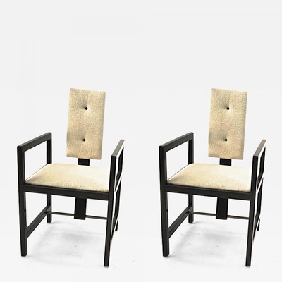 Andre Sornay pair of modernist arm chairs