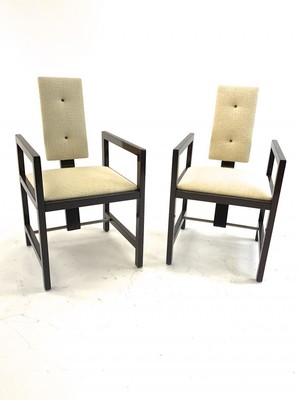 Andre Sornay pair of modernist arm chairs