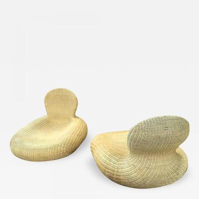 Anthropomorphic Rattan Lounge Chairs