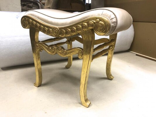 Armand Rateau pair of gold leaf satin silk