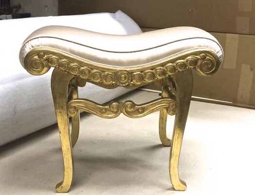 Armand Rateau pair of gold leaf satin silk