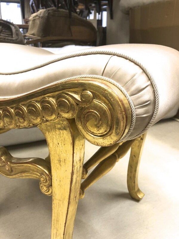 Armand Rateau pair of gold leaf satin silk