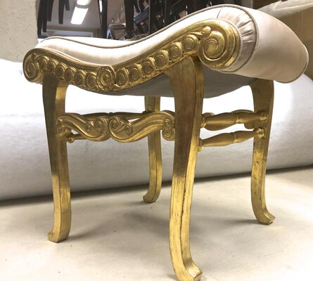 Armand Rateau pair of gold leaf satin silk