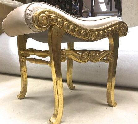 Armand Rateau pair of gold leaf satin silk