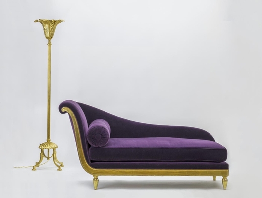Attributed Maurice Hirsch gold lead art deco daybed