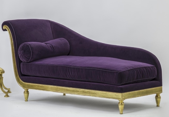 Attributed Maurice Hirsch gold lead art deco daybed