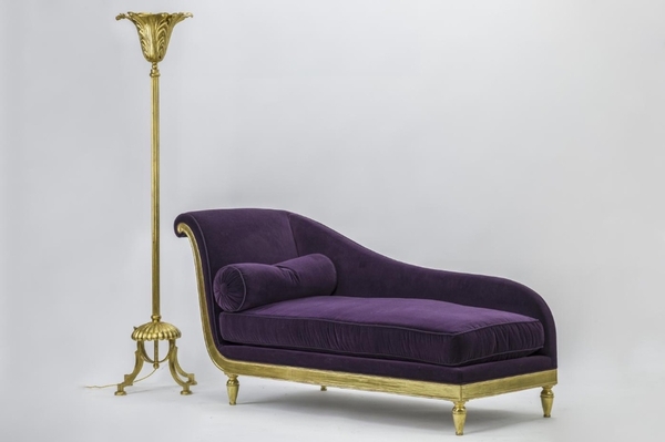 Attributed Maurice Hirsch gold lead art deco daybed