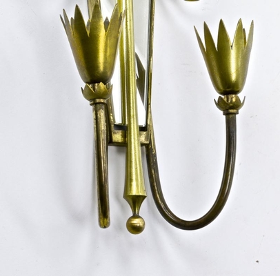 Attributed Pietro chiesa  mirrored arrow gold bronze sconces