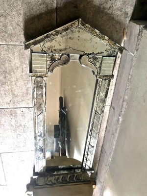 Attributed Serge Roche 1940s Oxidized Mirror Wall Consoles