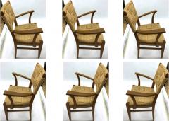 Audoux minet genuine oak and hay rope set of 6 arm chairs